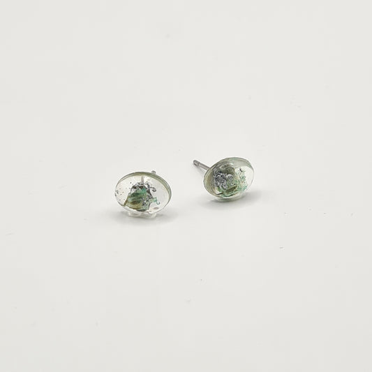 Hand Dyed Hellendoorn Mini Ellipse Stud Earrings