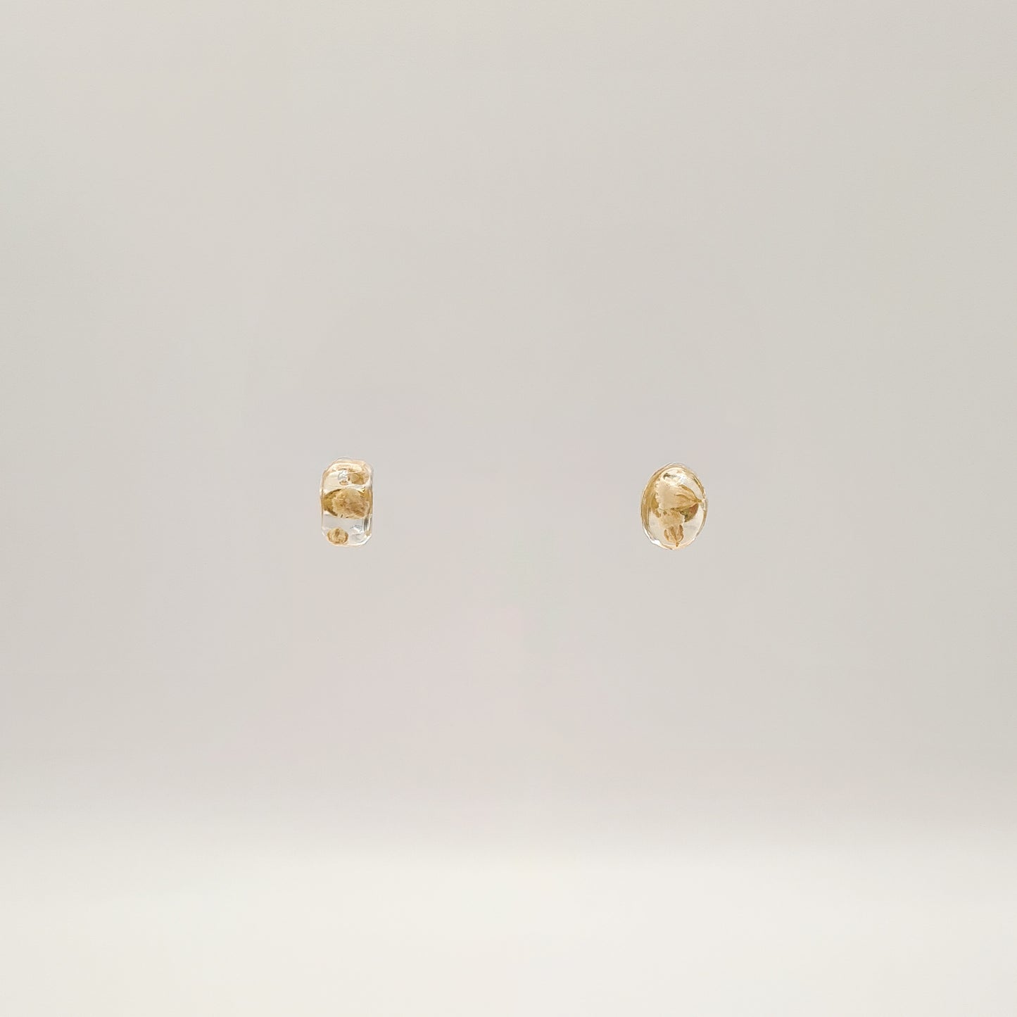 Flora Neutra Rectangular Facet & Mini Ellipse Stud Earrings