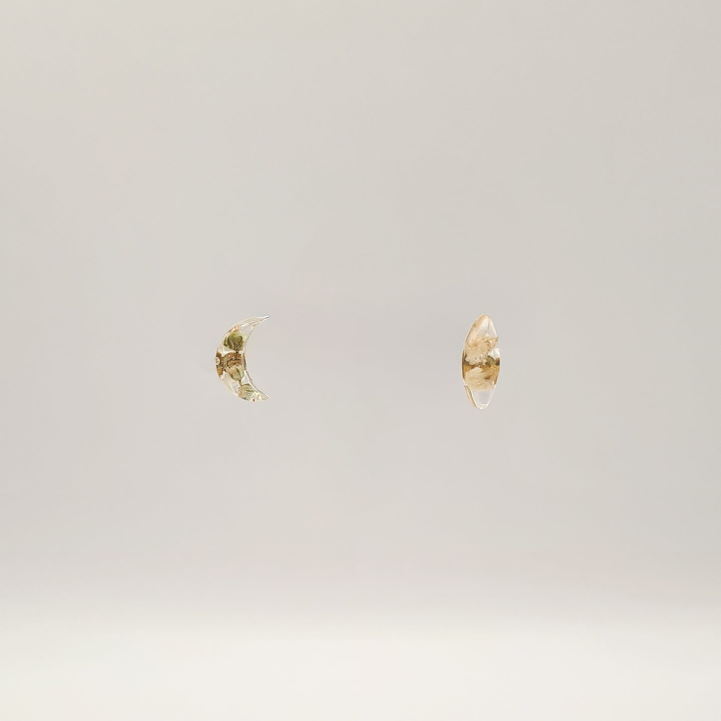 Flora Neutra Moon & Ellipse Stud Earrings