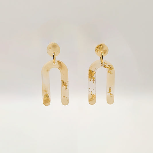 Golden Elongated Arch Earrings