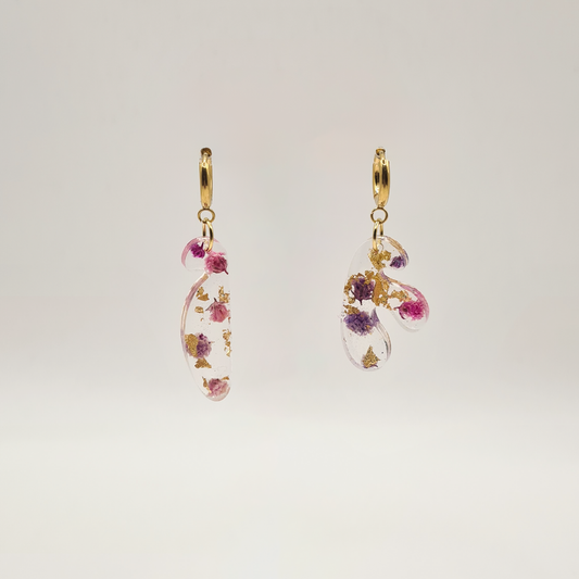 Violet Amsterdam Mini Asymmetric Organic Earrings