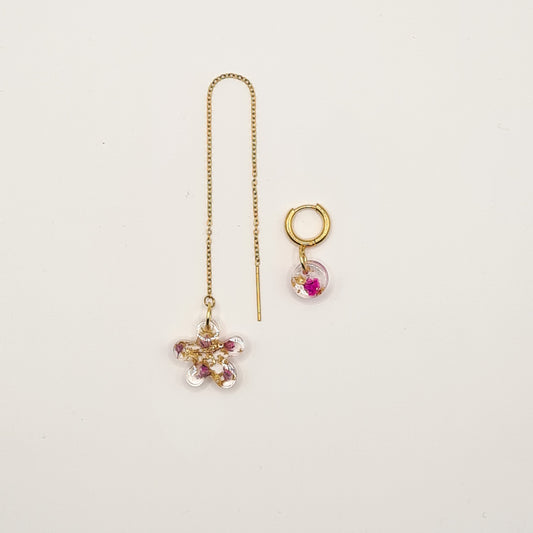 Violet Amsterdam Fleur Threader & Mini Circlet Earrings