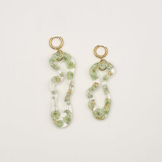 Mint Amsterdam Asymmetric Organic Earrings