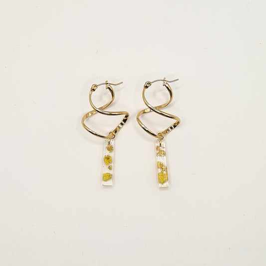 Sunny Amsterdam Linear Golden Spiral Earrings