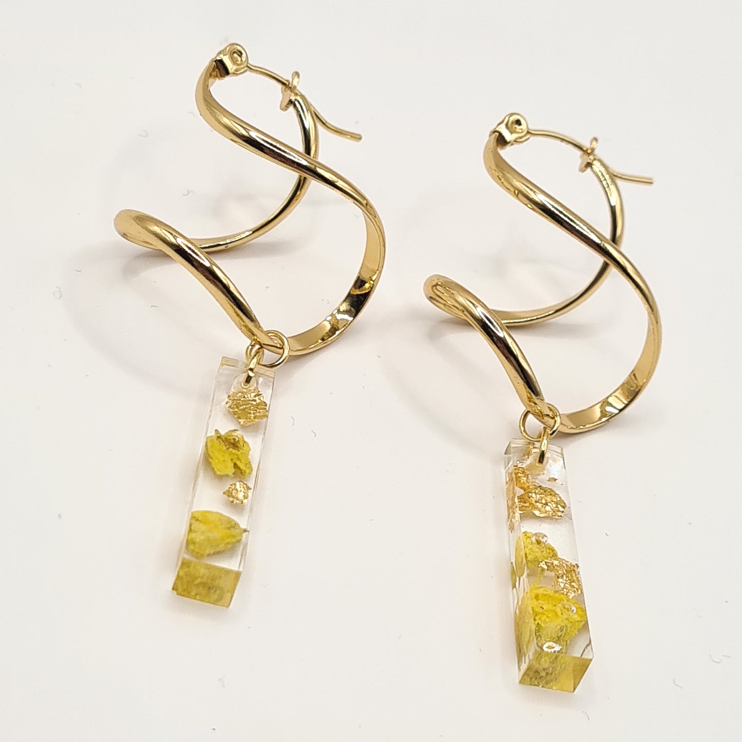 Sunny Amsterdam Linear Golden Spiral Earrings