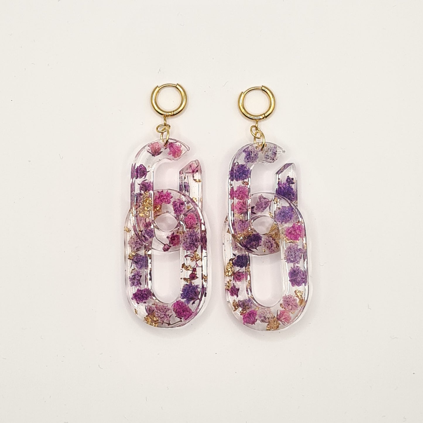 Violet Amsterdam Ellipse Link Earrings