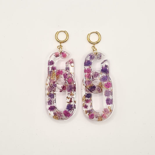 Violet Amsterdam Ellipse Link Earrings