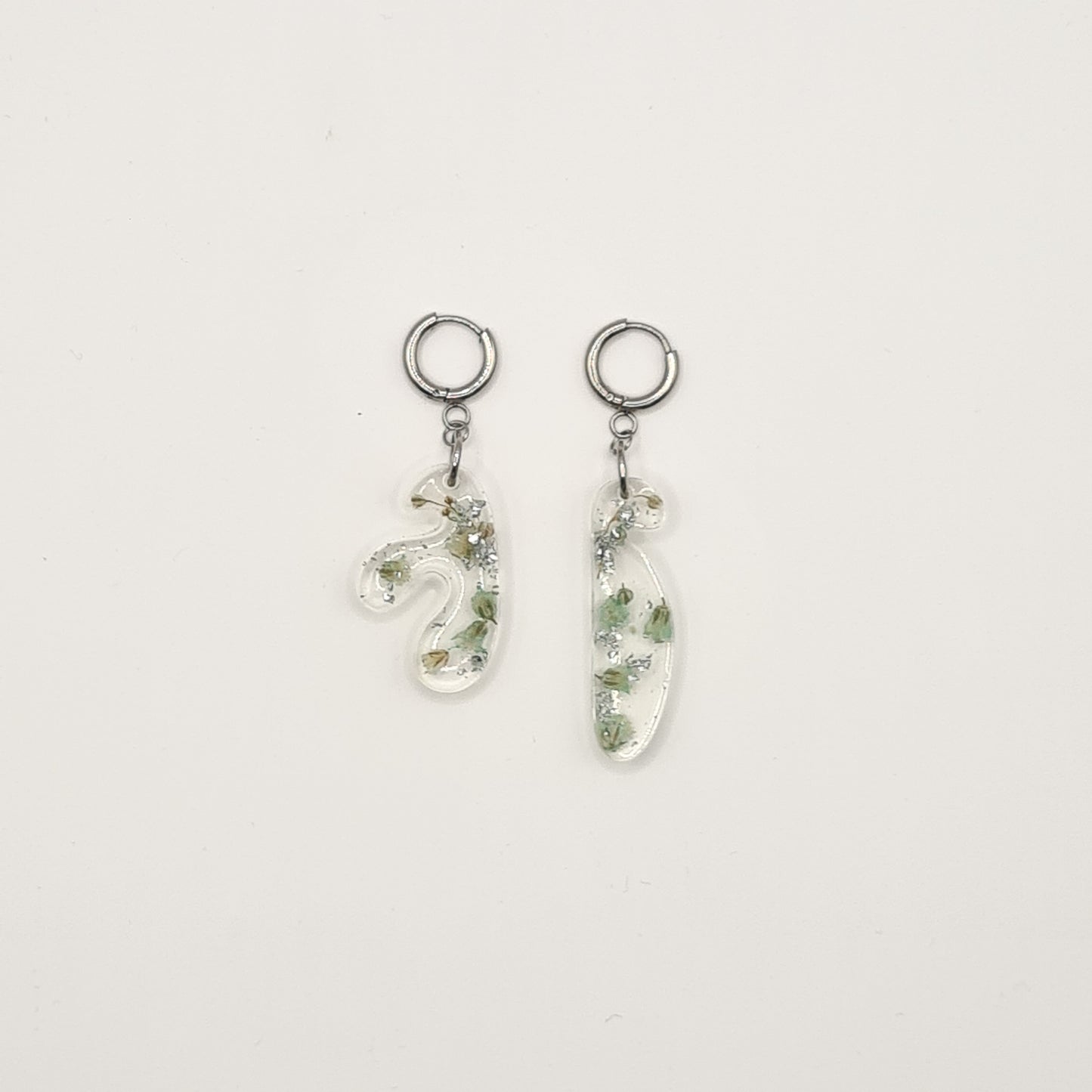 Hand Dyed Hellendoorn Mini Asymmetric Organic Earrings