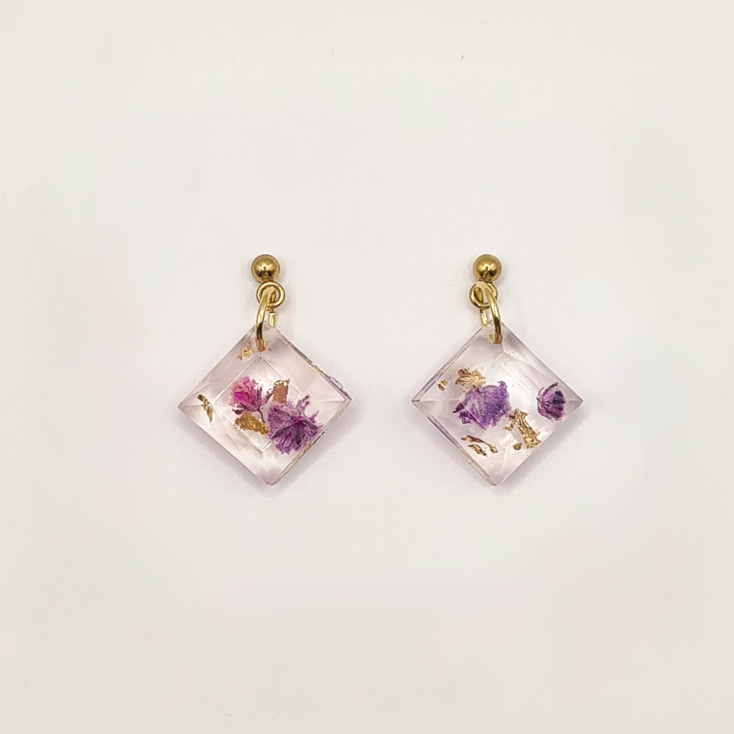 Violet Amsterdam Square Facet Earrings