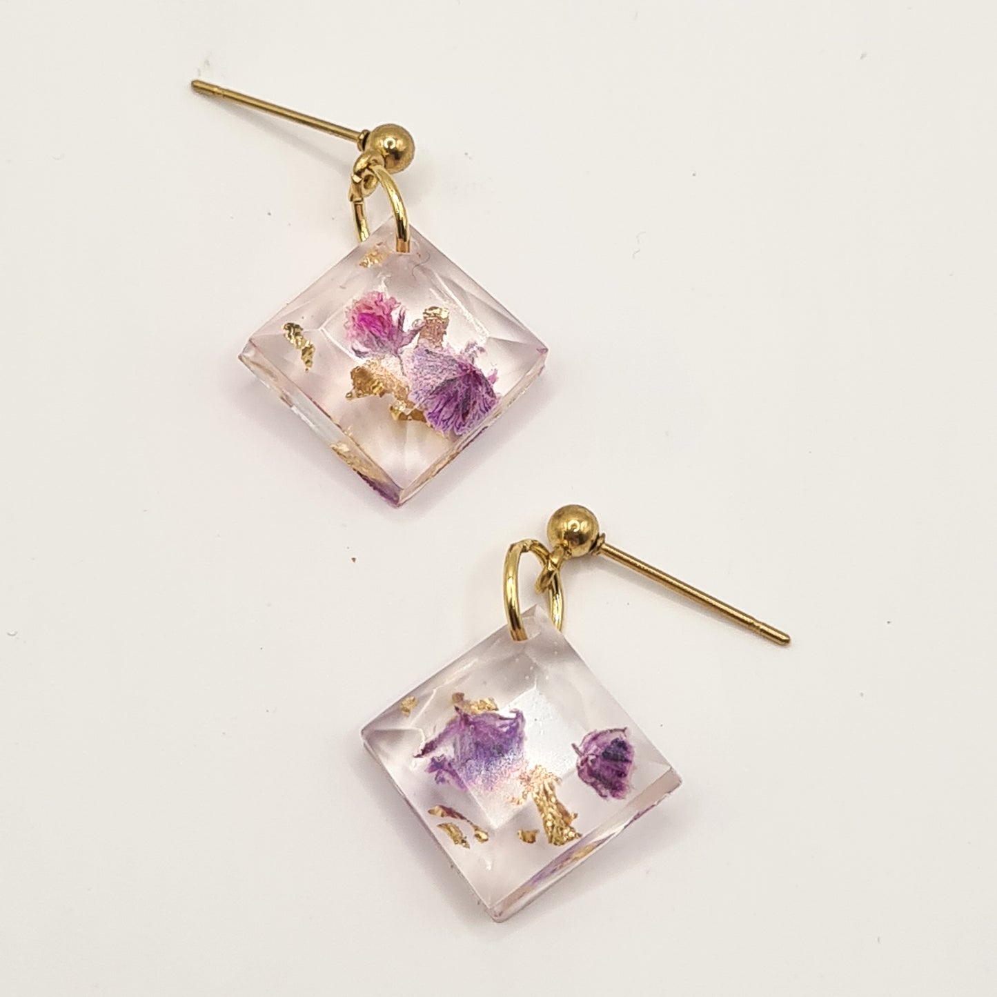 Violet Amsterdam Square Facet Earrings