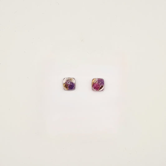 Violet Amsterdam Square Facet Stud Earrings