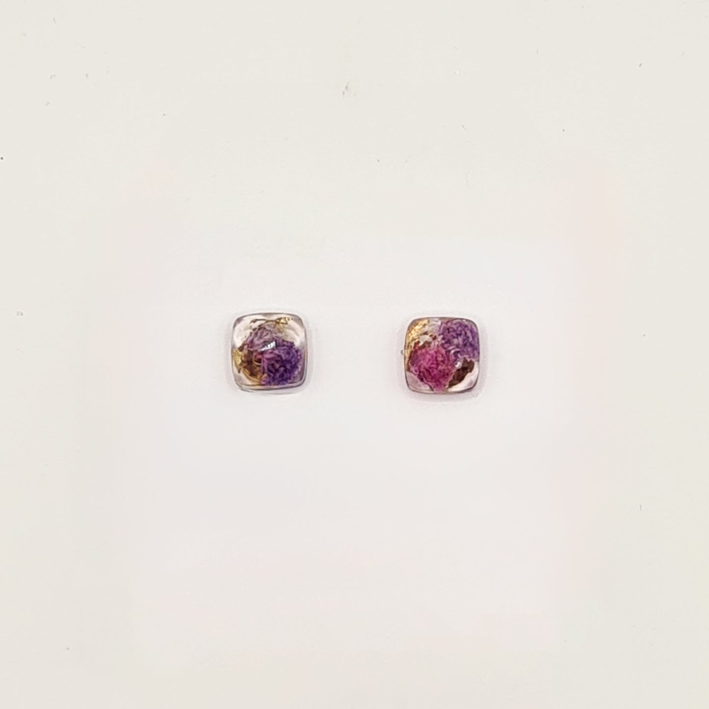 Violet Amsterdam Square Facet Stud Earrings