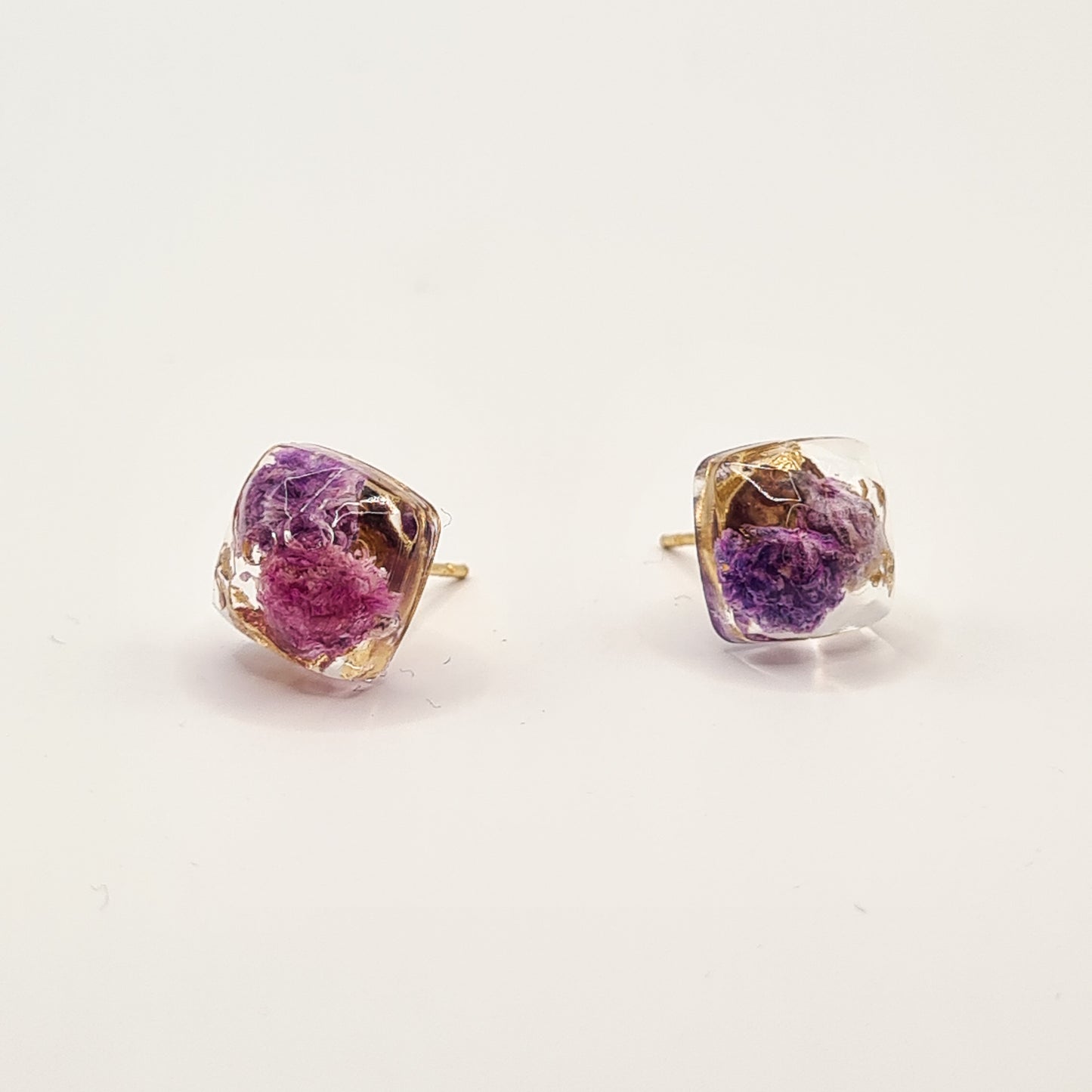 Violet Amsterdam Square Facet Stud Earrings