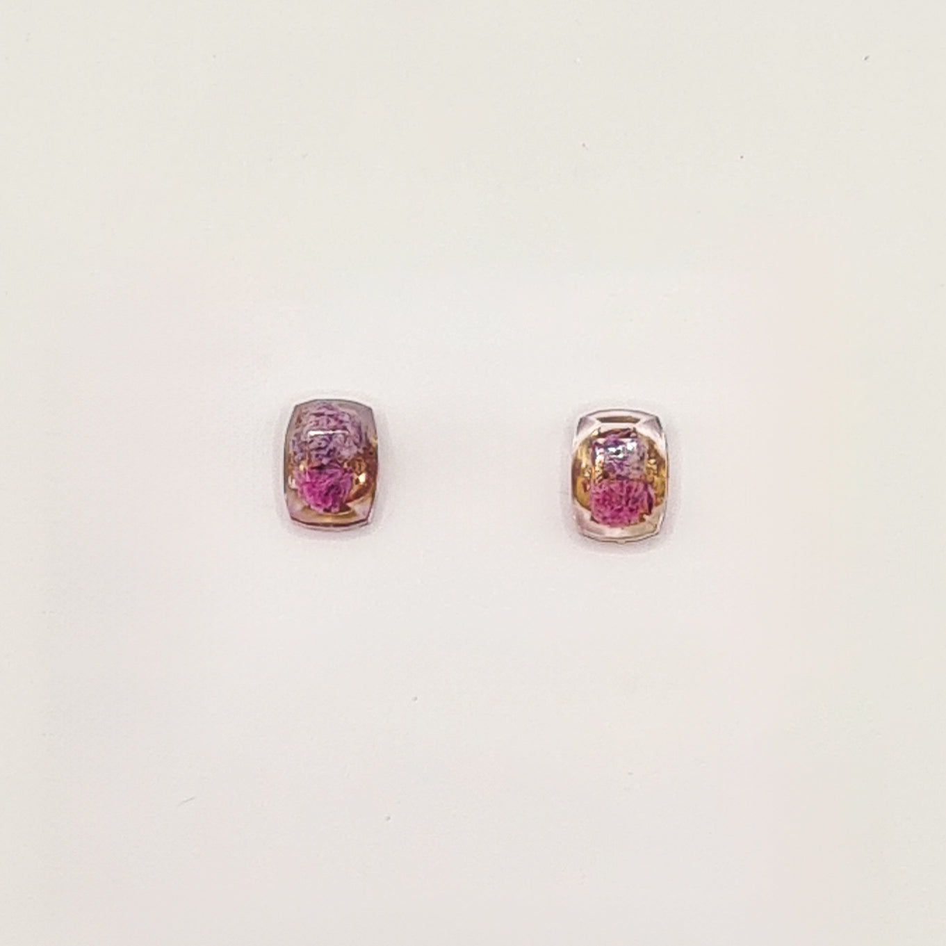 Violet Amsterdam Rectangular Facet Stud Earrings