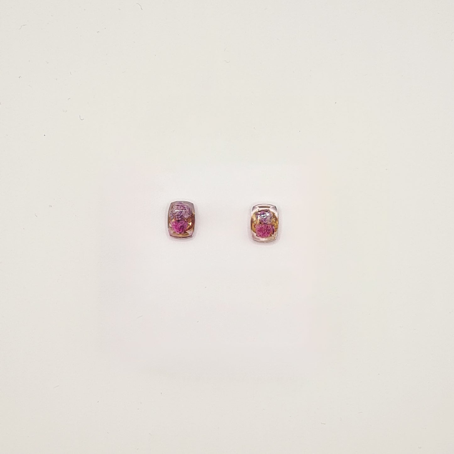 Violet Amsterdam Rectangular Facet Stud Earrings