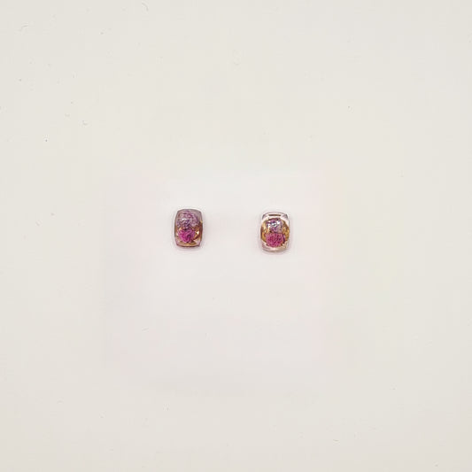 Violet Amsterdam Rectangular Facet Stud Earrings