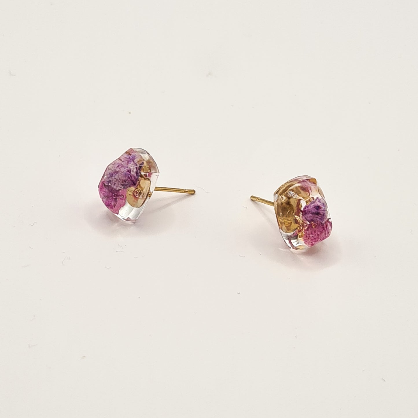 Violet Amsterdam Rectangular Facet Stud Earrings