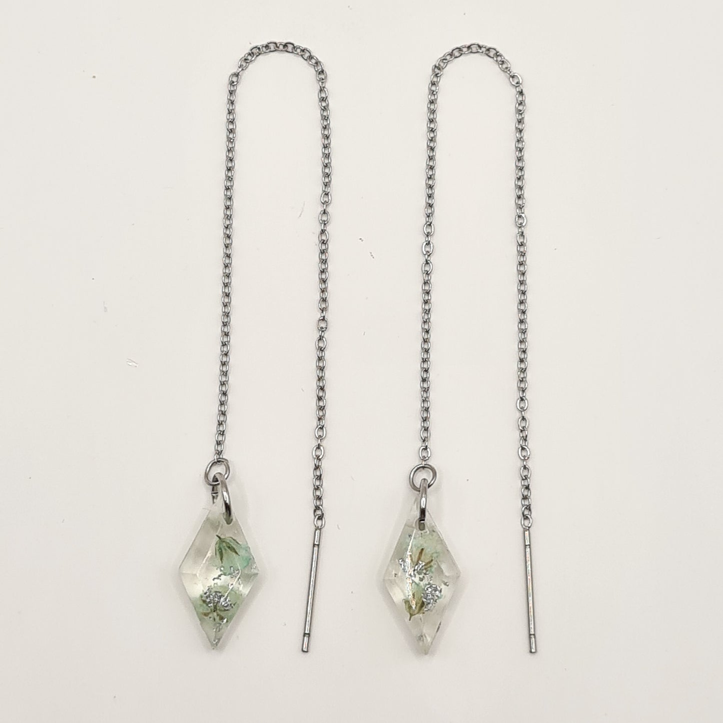 Hand Dyed Hellendoorn Diamond Threader Earrings