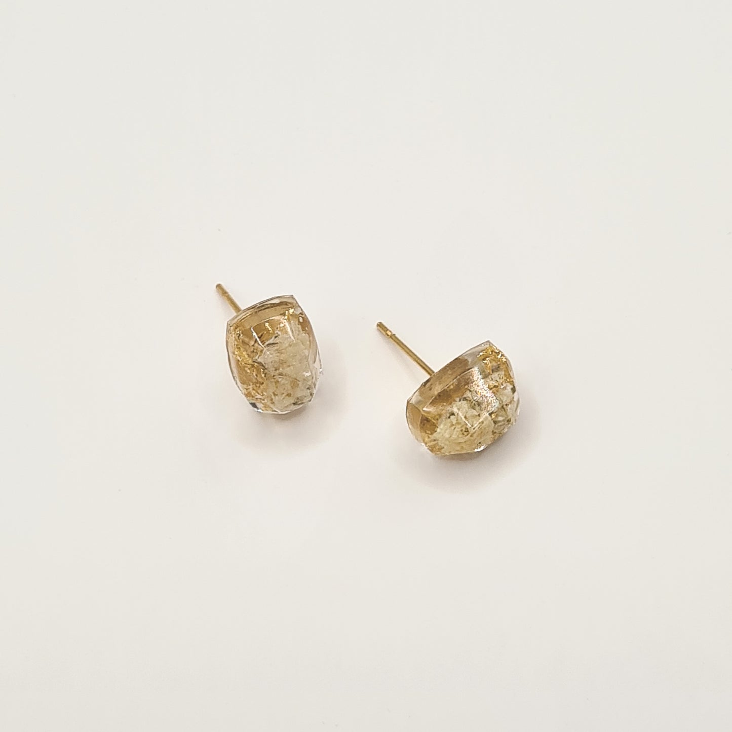 Flora Neutra Den Haag Rectangular Facet Stud Earrings