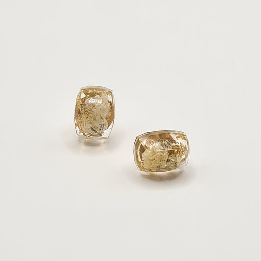 Flora Neutra Den Haag Rectangular Facet Stud Earrings