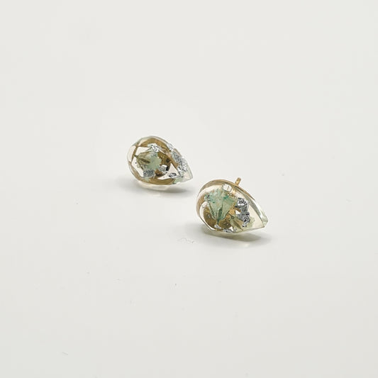 Hand Dyed Hellendoorn Faceted Teardrop Stud Earrings