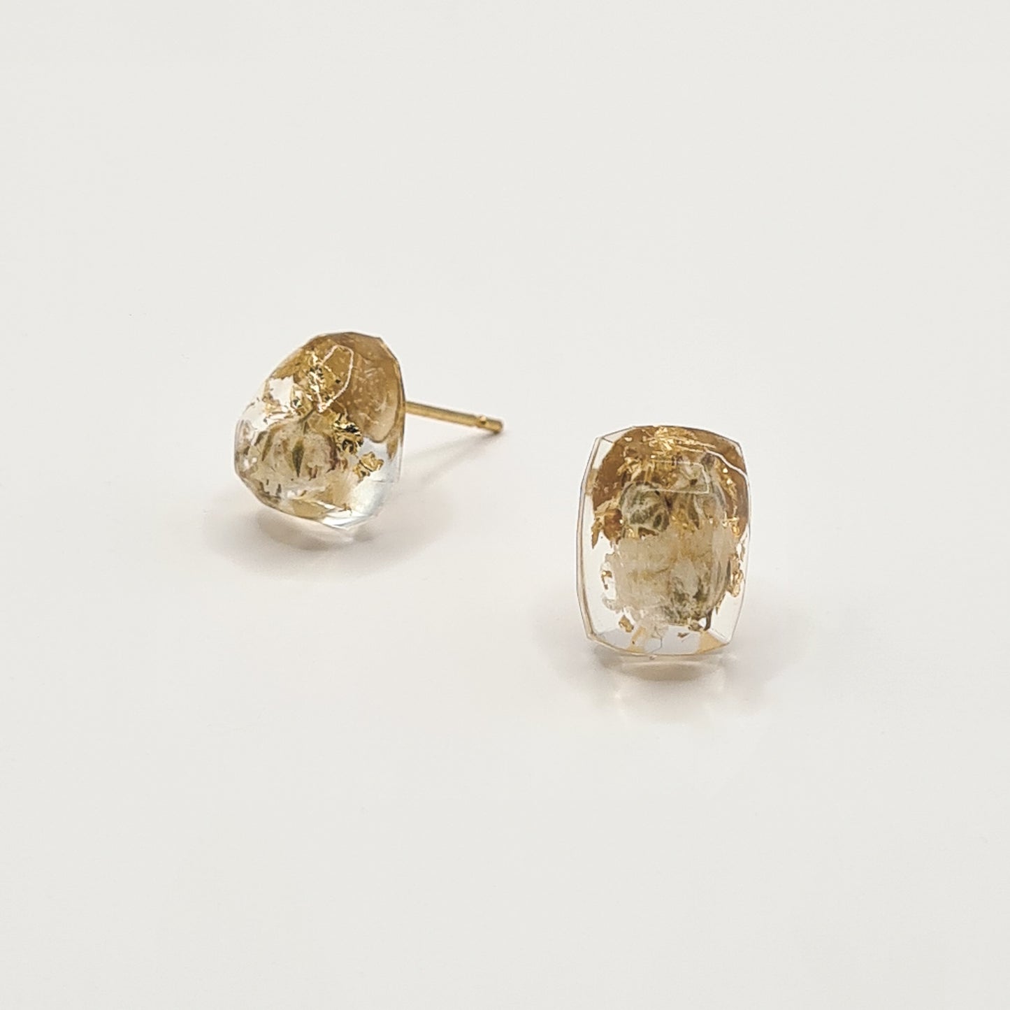 Flora Neutra Den Haag Rectangular Facet & Faceted Teardrop Stud Earrings