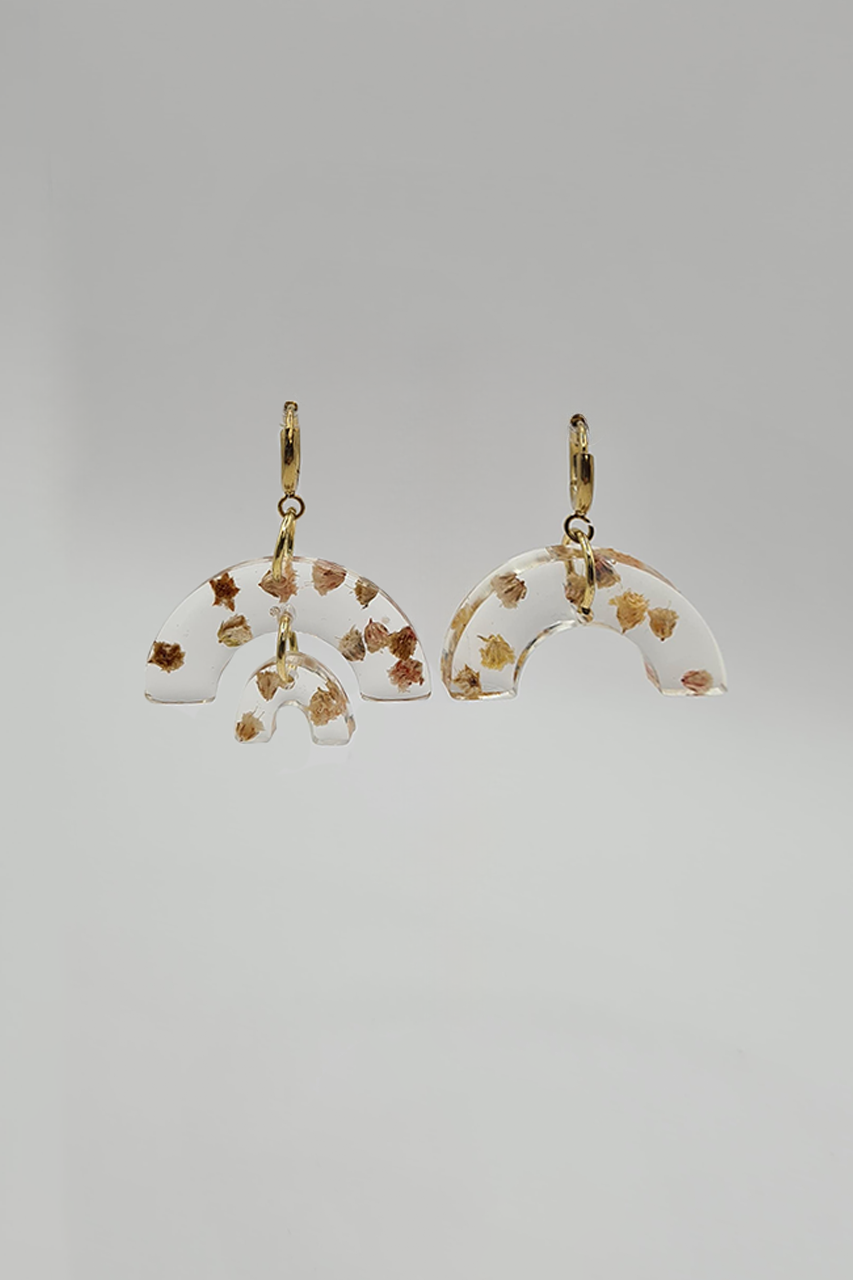 Flora Neutra Asymmetric Rainbow Earrings