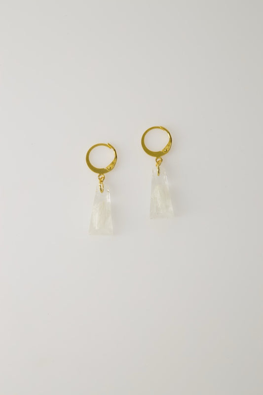 Flora Neutra Tapered Facet Earrings