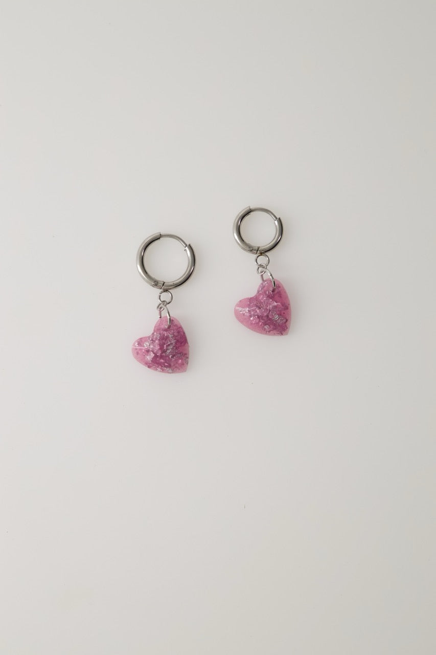 Vivid Rose Heartbeat Earrings