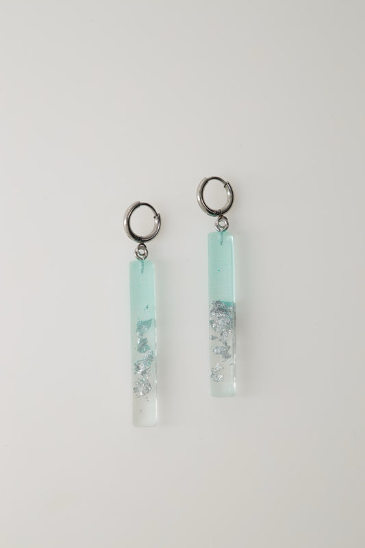 Aqua Sleek Linear Earrings