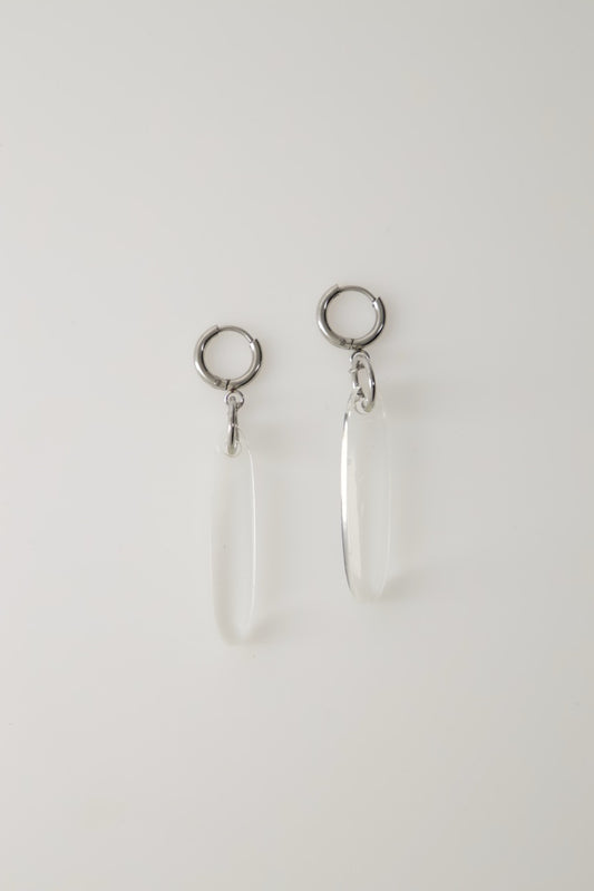 Silver Glow Oval Cascade Earrings
