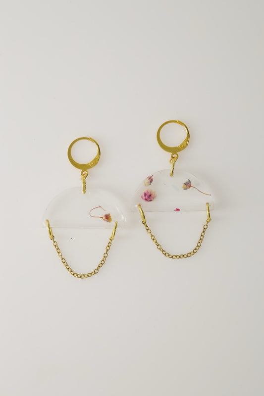 Flora Vivida Crescent Link Earrings