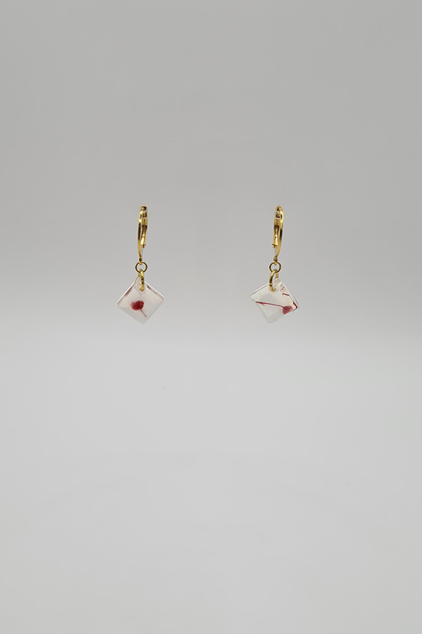 Flora Vivida Square Facet Earrings